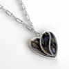 Equilibrium Silver Plated Paua Shell Sparkle Heart Necklace