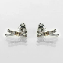 Equilibrium Two Tone Kiss Collection Modern Kiss Earrings