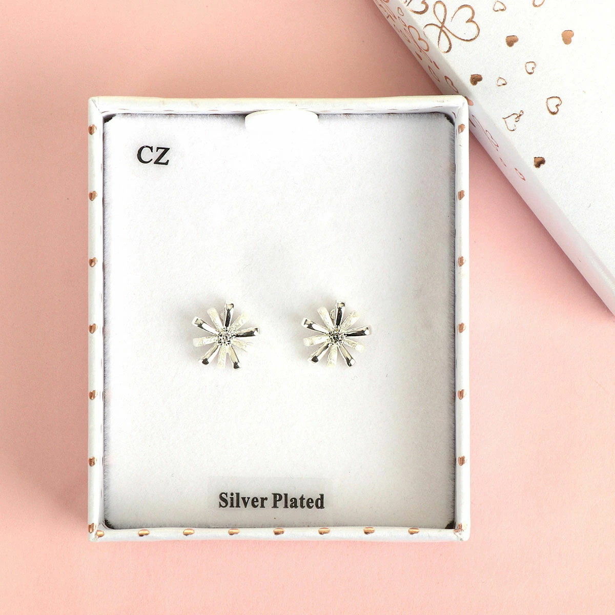 Equilibrium Silver Plated Daisy Ice Loops Earrings 2 Equilibrium Silver Plated Daisy Ice Loops Earrings - Image 2