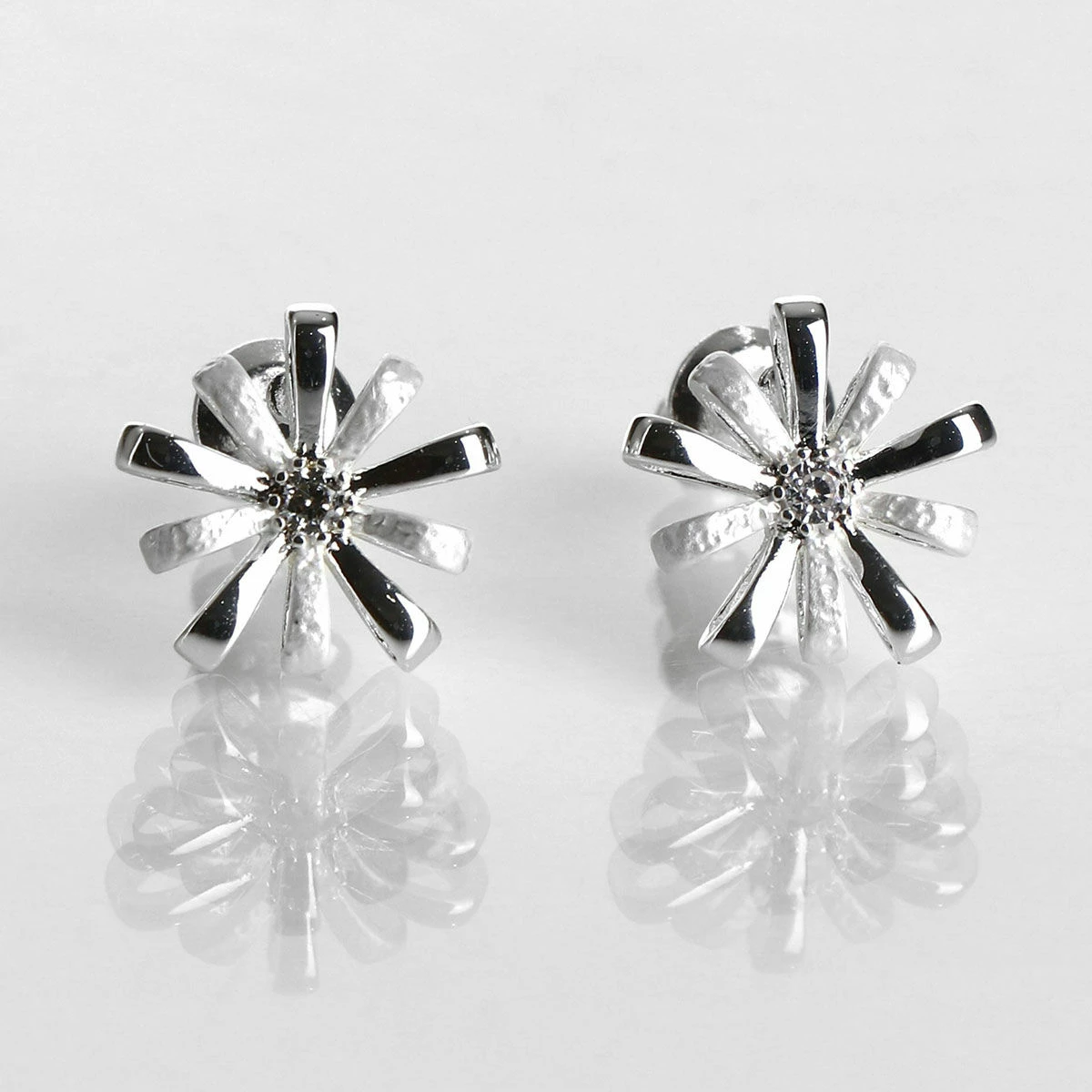 Equilibrium Silver Plated Daisy Ice Loops Earrings 1 Equilibrium Silver Plated Daisy Ice Loops Earrings