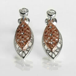 Equilibrium Two Tone Ornate Duo Filigree Earrings