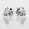 Equilibrium Silver Plated Te Amo Two Halves Heart Stud Earrings