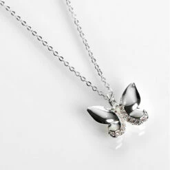 Equilibrium Silver Plated Butterfly Necklace And Earrings Gift Set -gifts shop 339915 equilibrium silver plated rings butterfly necklace and earrings gift set 1