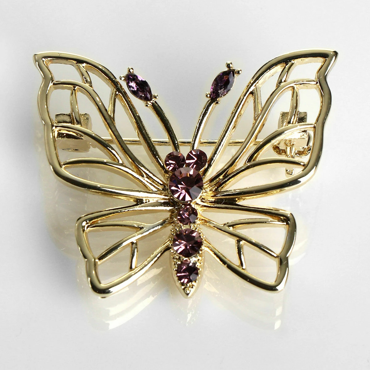 Equilibrium Gold-Plated Sparkle Filigree Butterfly Brooch 1 Equilibrium Gold-Plated Sparkle Filigree Butterfly Brooch