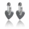 Equilibrium Silver Plated Chic Huggie Heart Earrings