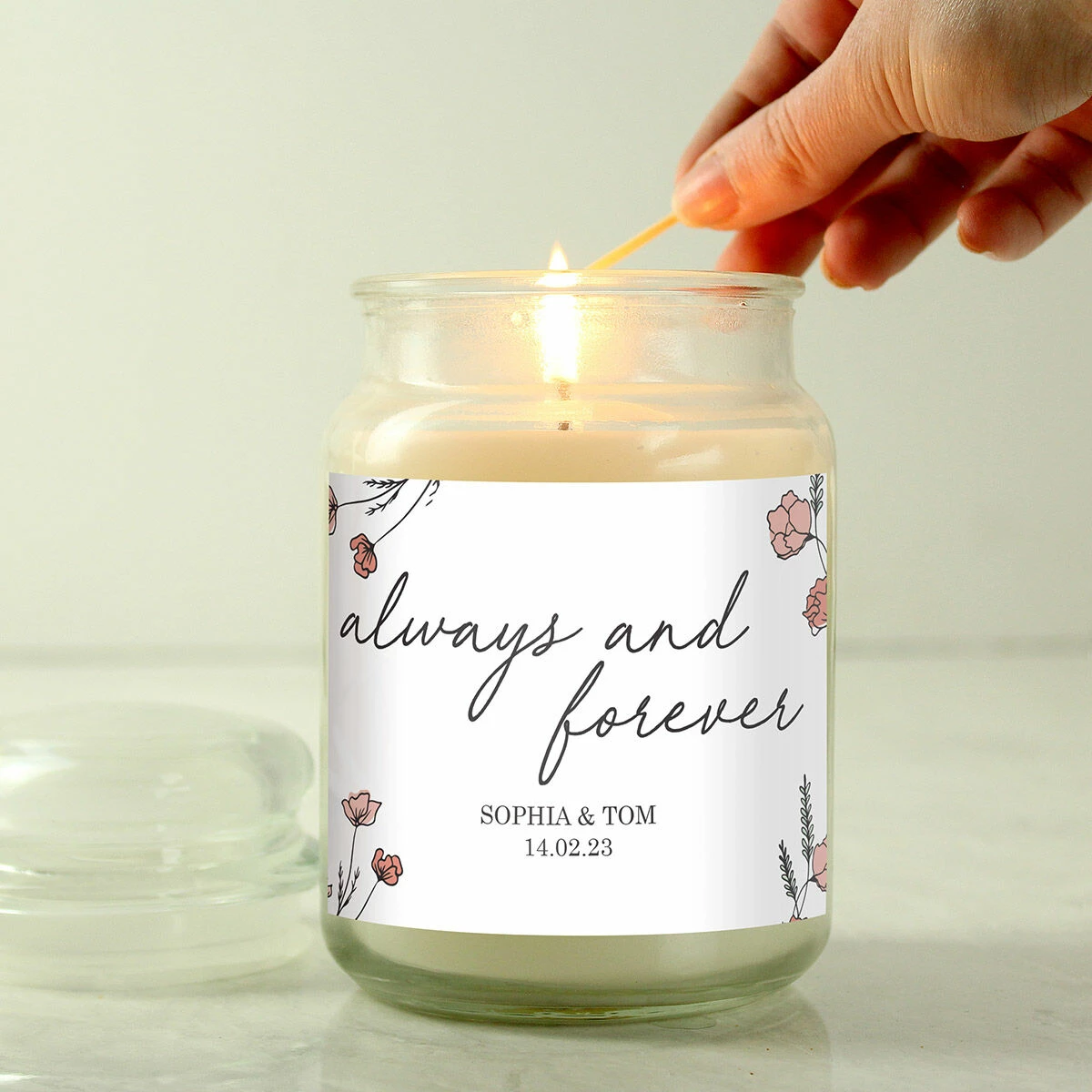 Personalised ‘Always & Forever’ Large Scented Jar Candle 2 Personalised ‘Always & Forever’ Large Scented Jar Candle - Image 2