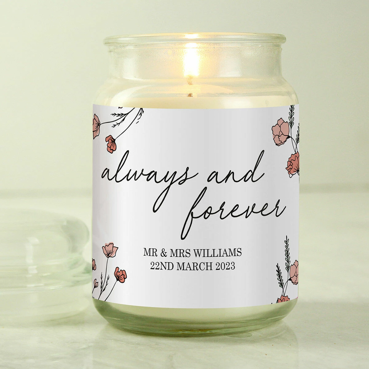 Personalised ‘Always & Forever’ Large Scented Jar Candle 4 Personalised ‘Always & Forever’ Large Scented Jar Candle - Image 4