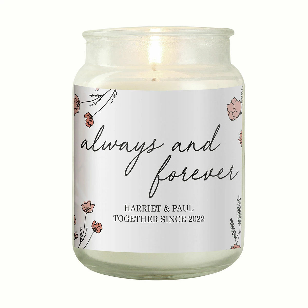Personalised ‘Always & Forever’ Large Scented Jar Candle 3 Personalised ‘Always & Forever’ Large Scented Jar Candle - Image 3