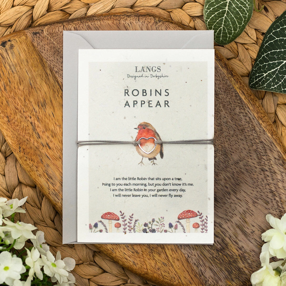 Langs ‘Robins Appear’ Bracelet & Plantable Seed Card 1 Langs ‘Robins Appear’ Bracelet & Plantable Seed Card