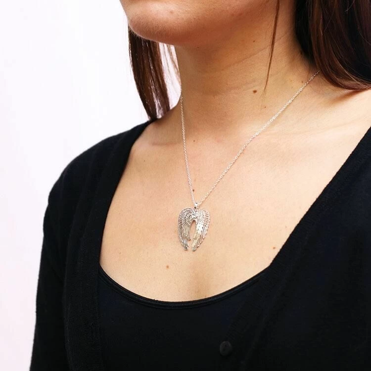 Equilibrium Clear 3D Guardian Angel Wings Necklace 3 Equilibrium Clear 3D Guardian Angel Wings Necklace - Image 3
