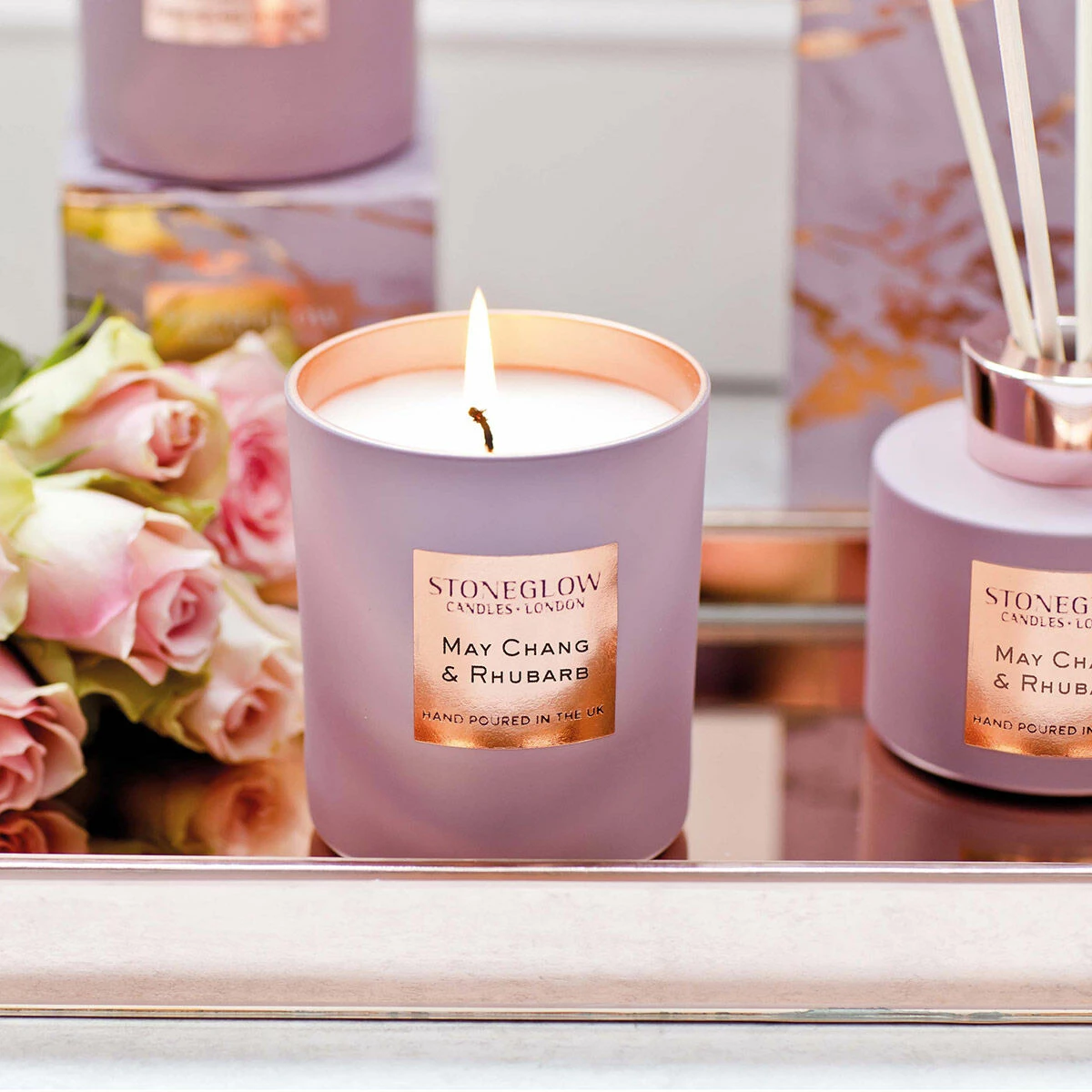 Stoneglow Luna May Chang & Rhubarb Candle 2 Stoneglow Luna May Chang & Rhubarb Candle - Image 2