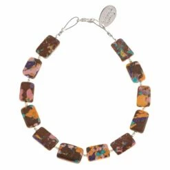 Carrie Elspeth Aubergine Mosaic Rectangles Bracelet