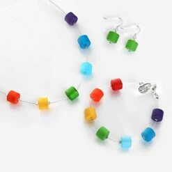 Carrie Elspeth Green Frosted Earrings -gifts shop carrie elspeth 1647 frosted rainbow group 01green s