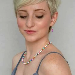 Carrie Elspeth Pinks Miracle & Haematite Earrings 7 Carrie Elspeth Pinks Miracle & Haematite Earrings -gifts shop carrie elspeth 1651 1652 rainbow miracle haematite model v2b