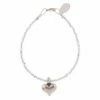 Carrie Elspeth Silver Heart Strings Bracelet