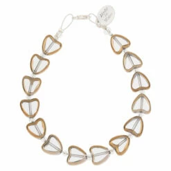 Carrie Elspeth Clear Gold Edged Hearts Bracelet
