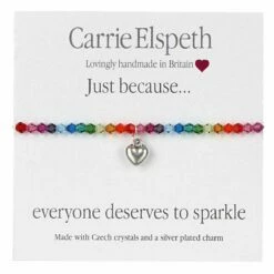 Carrie Elspeth Everyone Deserves To Sparkle Rainbow Sentiment Bracelet