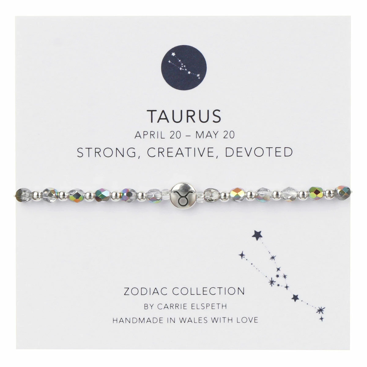 Carrie Elspeth Taurus Zodiac Sentiment Bracelet 1 Carrie Elspeth Taurus Zodiac Sentiment Bracelet