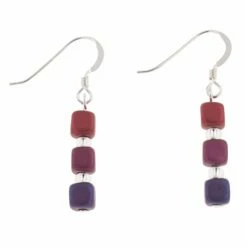 Carrie Elspeth Purples Satin Cubes Earrings
