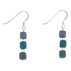 Carrie Elspeth Blues Satin Cubes Earrings