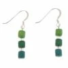 Carrie Elspeth Greens Satin Cubes Earrings