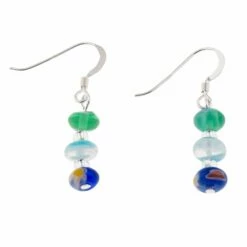 Carrie Elspeth Spring Blues Millefiori Earrings