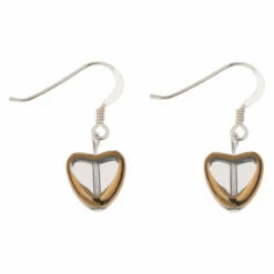 Carrie Elspeth Clear Gold Edged Hearts Earrings