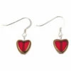 Carrie Elspeth Red Gold Edged Hearts Earrings