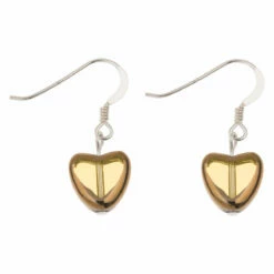 Carrie Elspeth Topaz Gold Edged Hearts Earrings