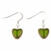 Carrie Elspeth Green Gold Edged Hearts Earrings