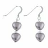 Carrie Elspeth Dusky Grey Pearl Hearts Earrings