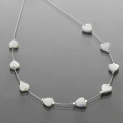 Carrie Elspeth Shell Hearts Spaced Necklace -gifts shop carrie elspeth n1543 shell hearts necklace 01