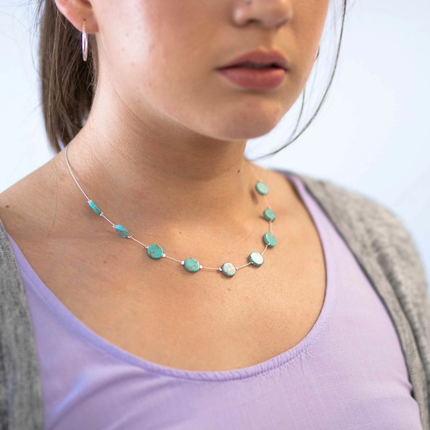 Carrie Elspeth Turquoise Mosaic Coins Necklace 3 Carrie Elspeth Turquoise Mosaic Coins Necklace - Image 3