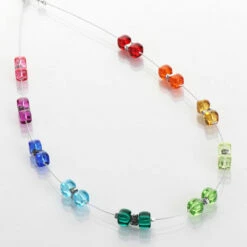 Carrie Elspeth Rainbow Sparkle Spaced Necklace -gifts shop carrie elspeth n1567 rainbow sparkle spaced necklace 2