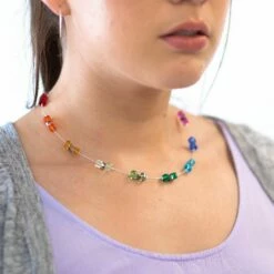 Carrie Elspeth Rainbow Sparkle Spaced Necklace -gifts shop carrie elspeth n1567 rainbow sparkle spaced necklace lifestyle