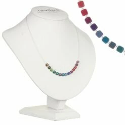 Carrie Elspeth Rainbow Satin Cubes Links Necklace