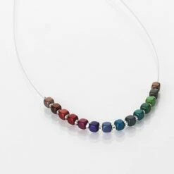 Carrie Elspeth Rainbow Satin Cubes Links Necklace -gifts shop carrie elspeth n1615 rainbow satin cubes links necklace 1