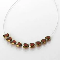 Carrie Elspeth Red Gold Edged Hearts Necklace -gifts shop carrie elspeth n1682 red gold edged hearts necklace lifestyle