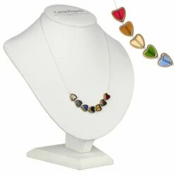 Carrie Elspeth Multi Gold Edged Hearts Necklace