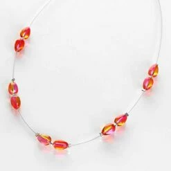 Carrie Elspeth Orange/Pink Peardrops Necklace -gifts shop carrie elspeth n1702 orange pink peardrops necklace 01
