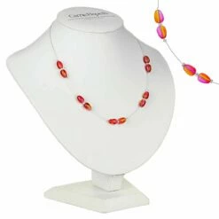 Carrie Elspeth Orange/Pink Peardrops Necklace