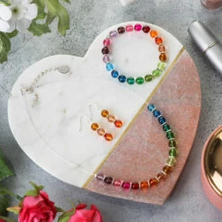 Carrie Elspeth Rainbow Globes Necklace -gifts shop carrie elspeth n1735 rainbow globes orange lifestyle 022