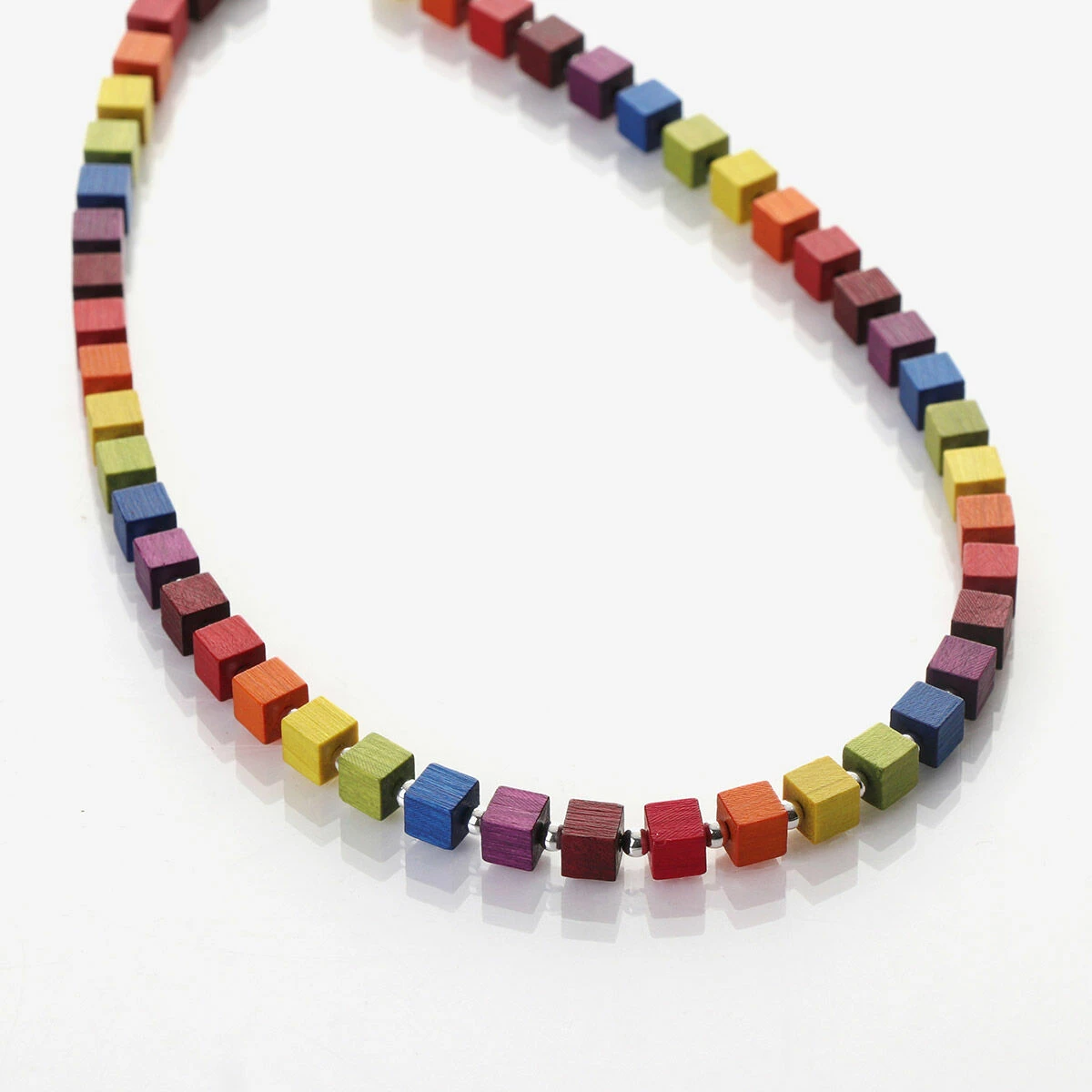 Carrie Elspeth Rainbow Wooden Cubes Full Necklace 3 Carrie Elspeth Rainbow Wooden Cubes Full Necklace - Image 3