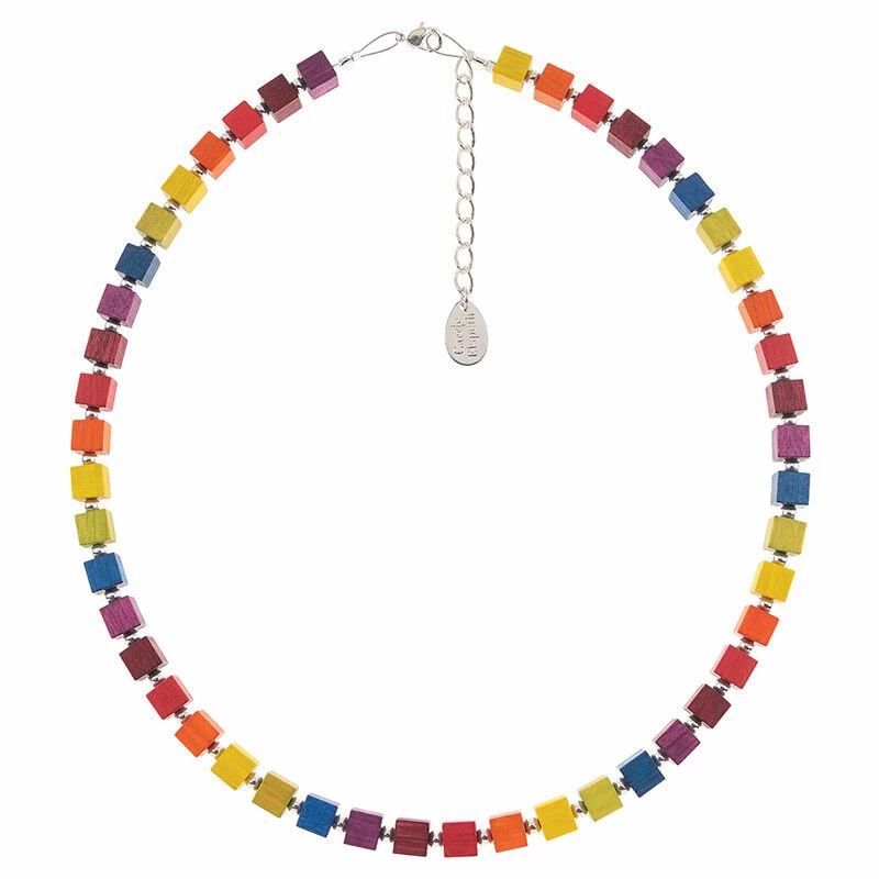 Carrie Elspeth Rainbow Wooden Cubes Full Necklace 2 Carrie Elspeth Rainbow Wooden Cubes Full Necklace - Image 2