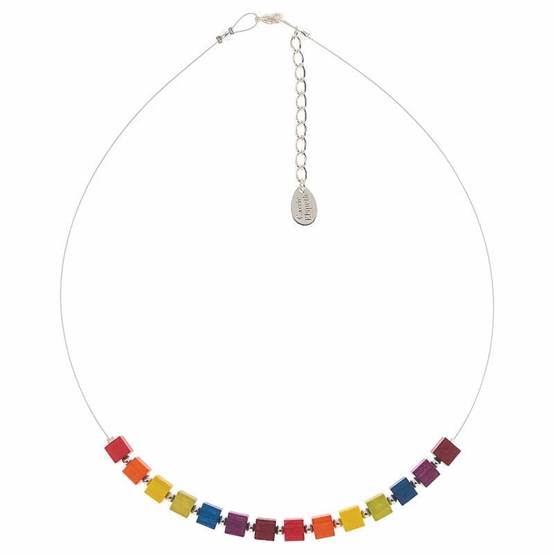 Carrie Elspeth Rainbow Wooden Cubes Links Necklace 2 Carrie Elspeth Rainbow Wooden Cubes Links Necklace - Image 2