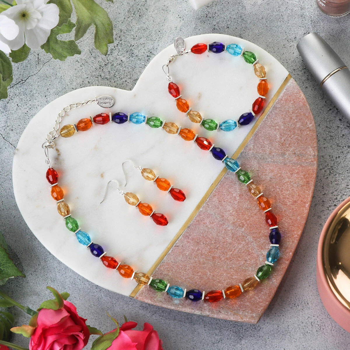 Carrie Elspeth Red/Orange Crystal Rainbow Earrings 4 Carrie Elspeth Red/Orange Crystal Rainbow Earrings - Image 4