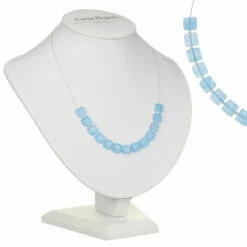 Carrie Elspeth Pale Blue Hurricane Glass Necklace