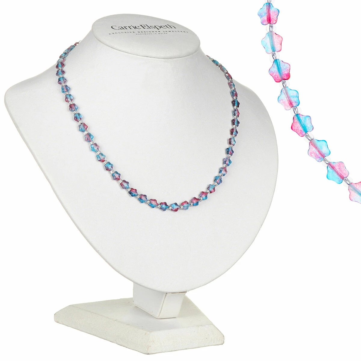 Carrie Elspeth Blue & Pink Twinkles Full Necklace 1 Carrie Elspeth Blue & Pink Twinkles Full Necklace