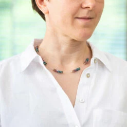 Carrie Elspeth Rainbow Shimmer Drums Spaced Necklace 8 Carrie Elspeth Rainbow Shimmer Drums Spaced Necklace -gifts shop carrie elspeth n1812 necklace lifestyle 1