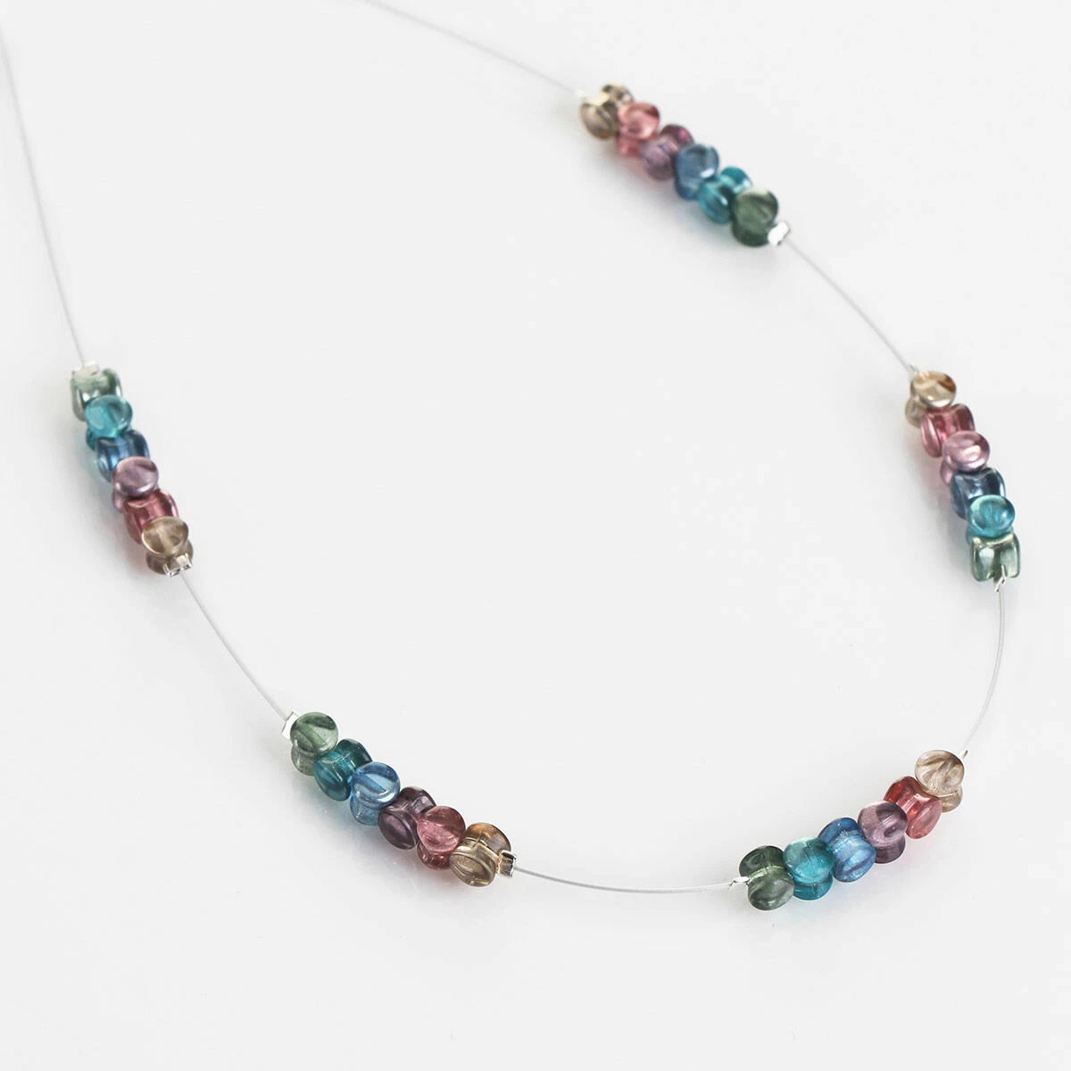 Carrie Elspeth Rainbow Shimmer Drums Spaced Necklace 2 Carrie Elspeth Rainbow Shimmer Drums Spaced Necklace - Image 2